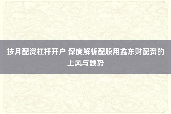 按月配资杠杆开户 深度解析配股用鑫东财配资的上风与颓势