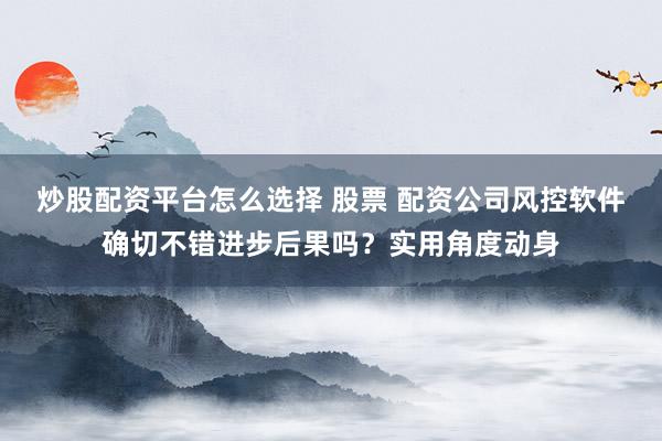 炒股配资平台怎么选择 股票 配资公司风控软件确切不错进步后果吗?实用角度动身